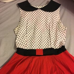 Black, white and red vintage dress